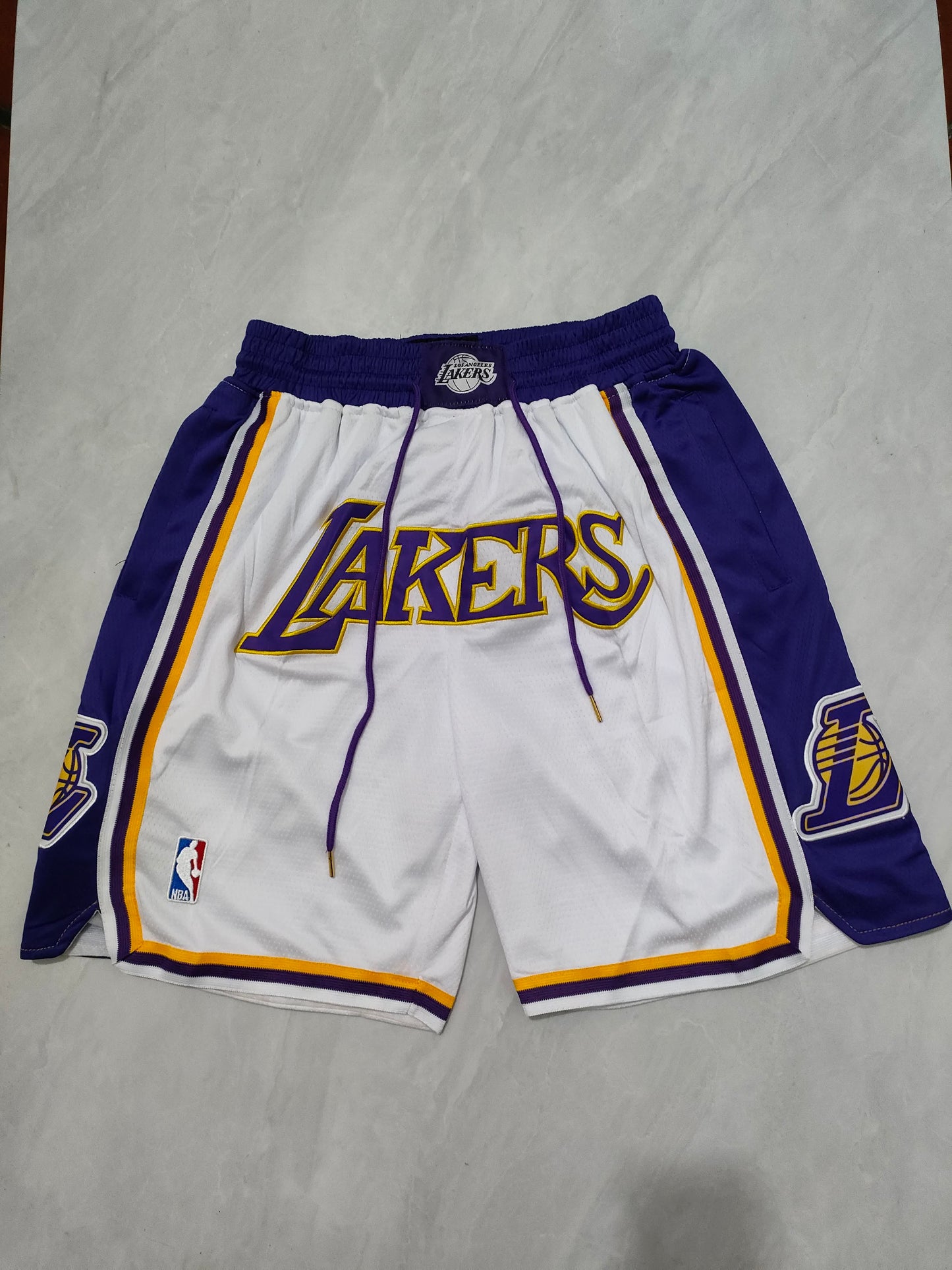 NBA Lakers White Regular Pocket Shorts