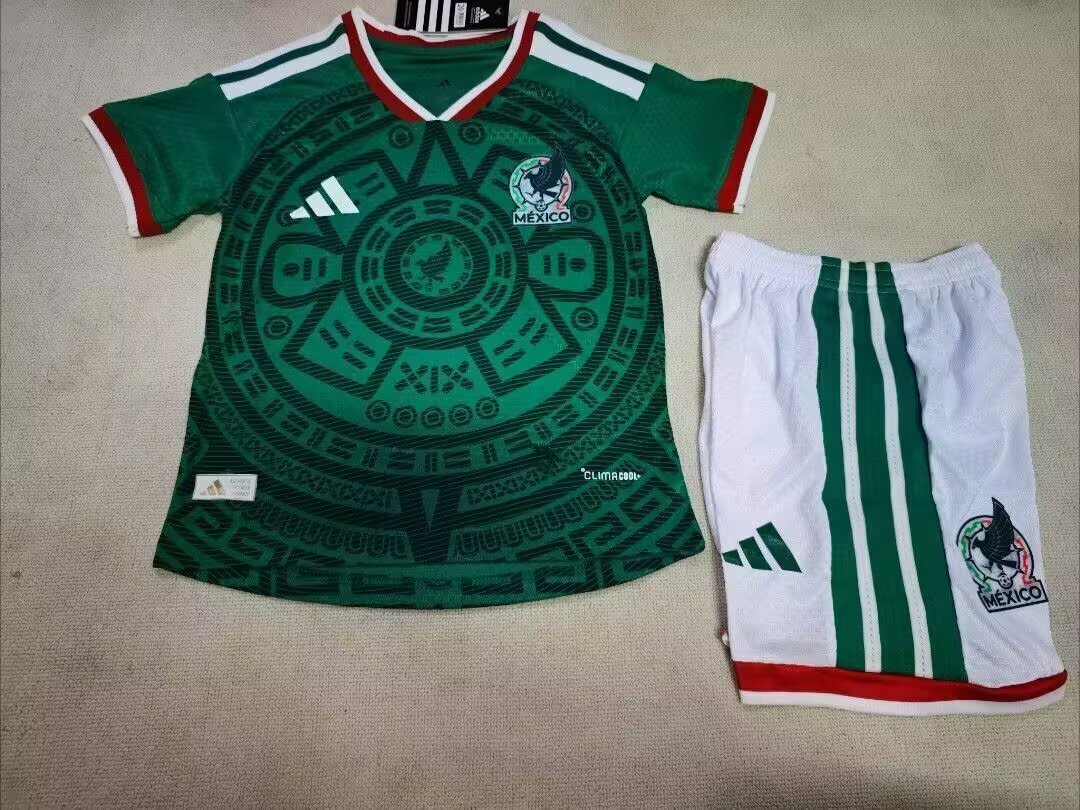 2026 World Cup Kids Player Edition Jersey Mexico Home&Size 16-28