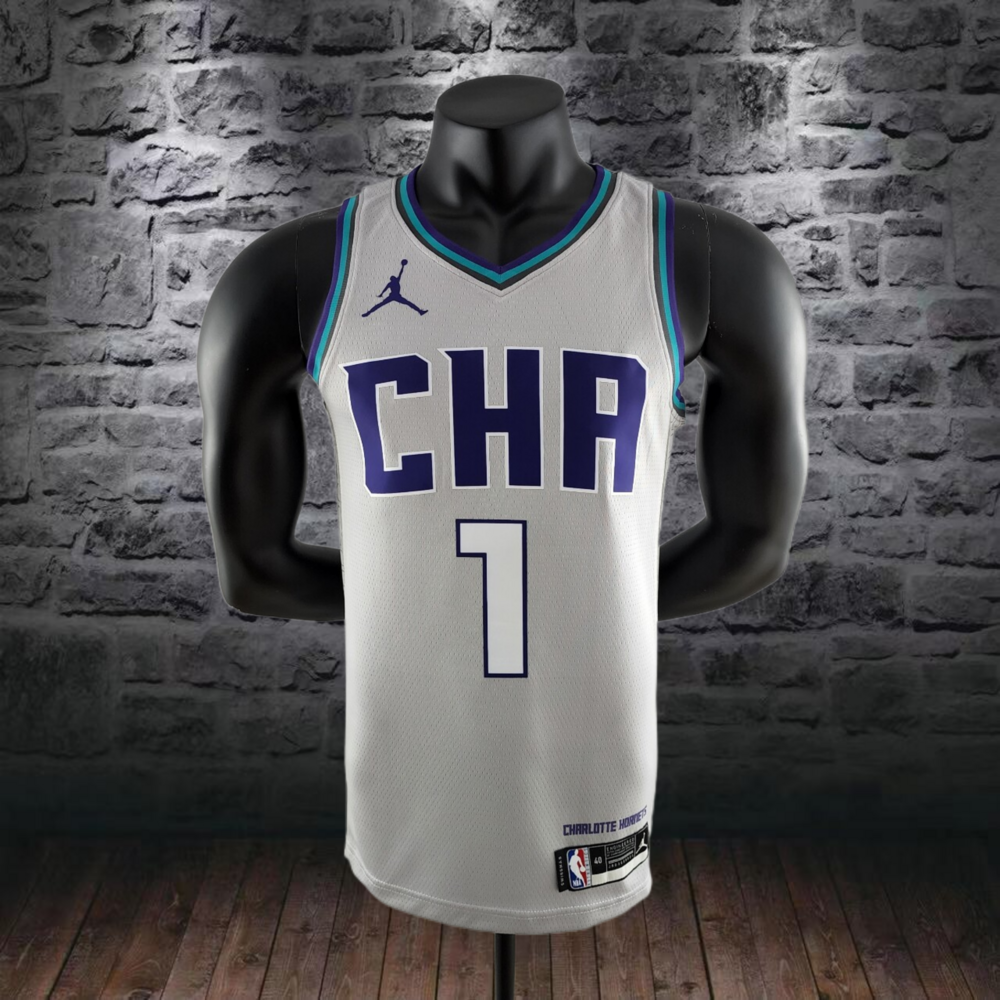 2019 Ball #1 Charlotte Hornets Grey NBA Jersey
