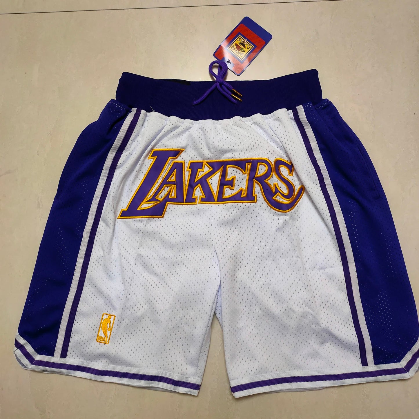 Lakers White Pocket Shorts