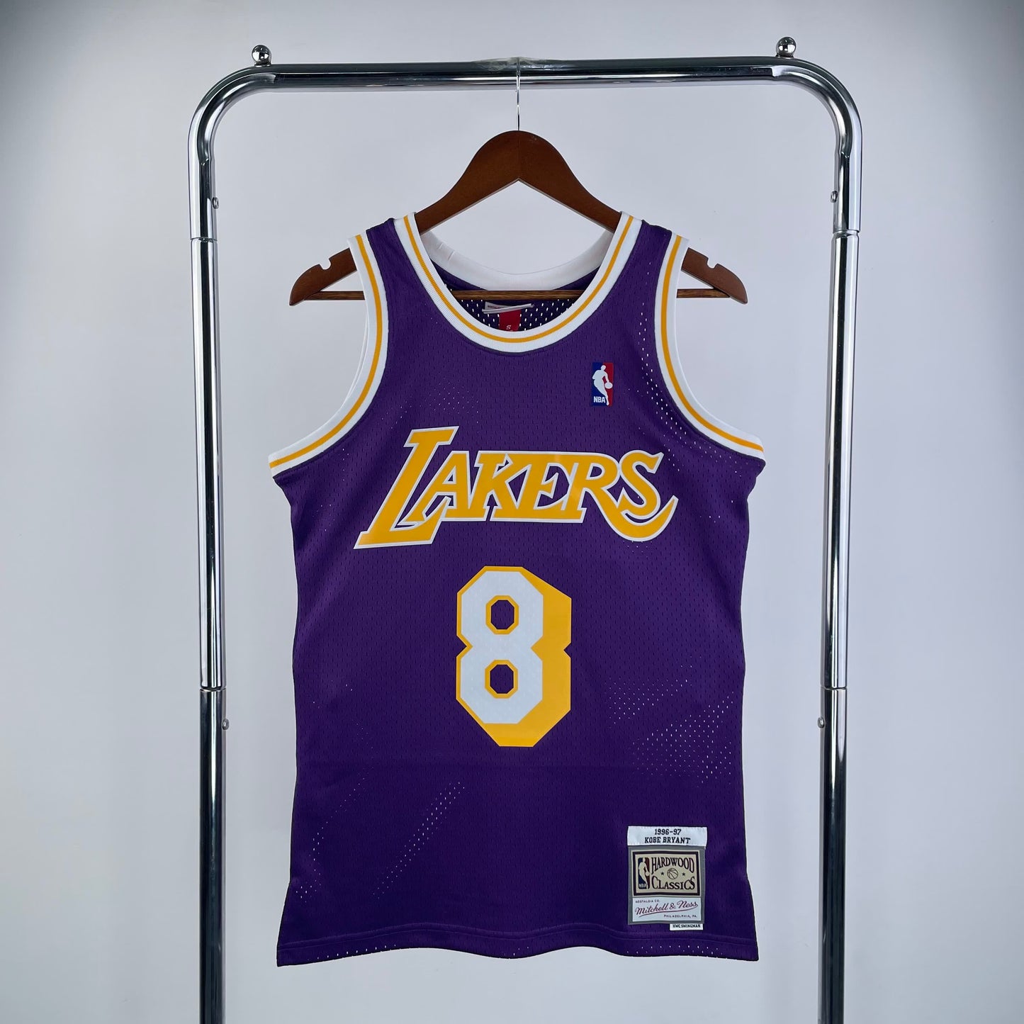MN Heat Pressed Vintage Jersey: SW Lakers 96/97 Round Neck Purple 8 # Kobe