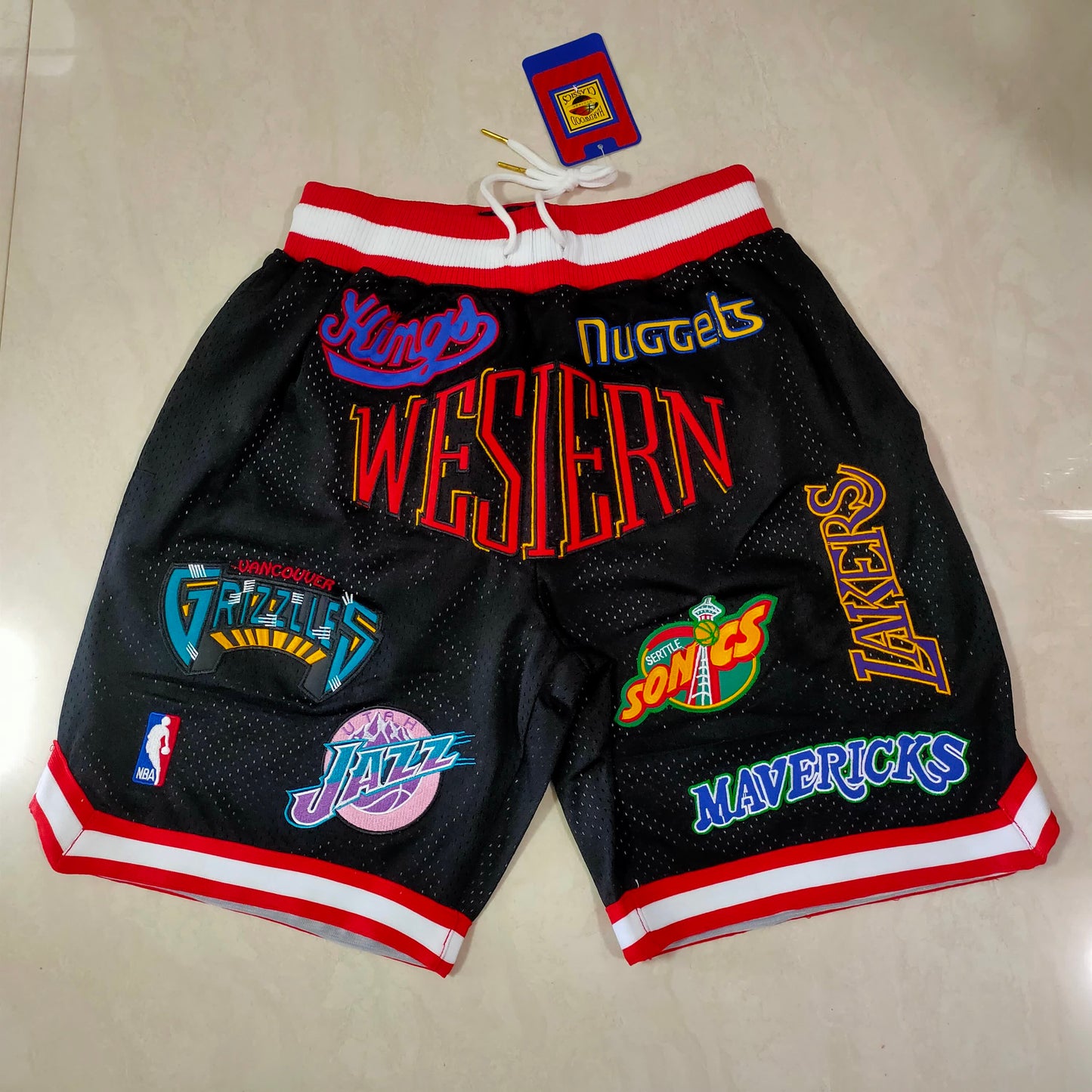 (Expensive)All Star Western Black Fully embroidered Pocket Shorts