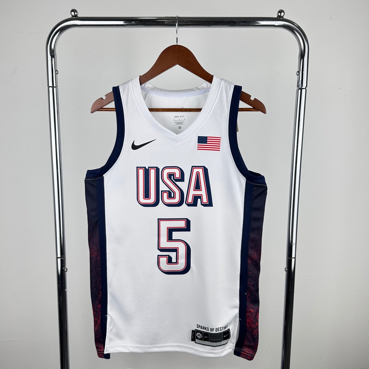 2024 Olympics US Team White 5 # Edwards