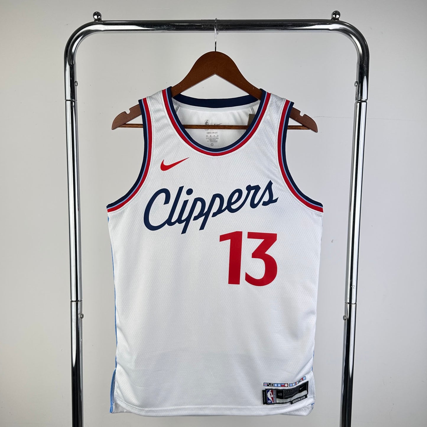 25 Season Clippers Home White 13 # George
