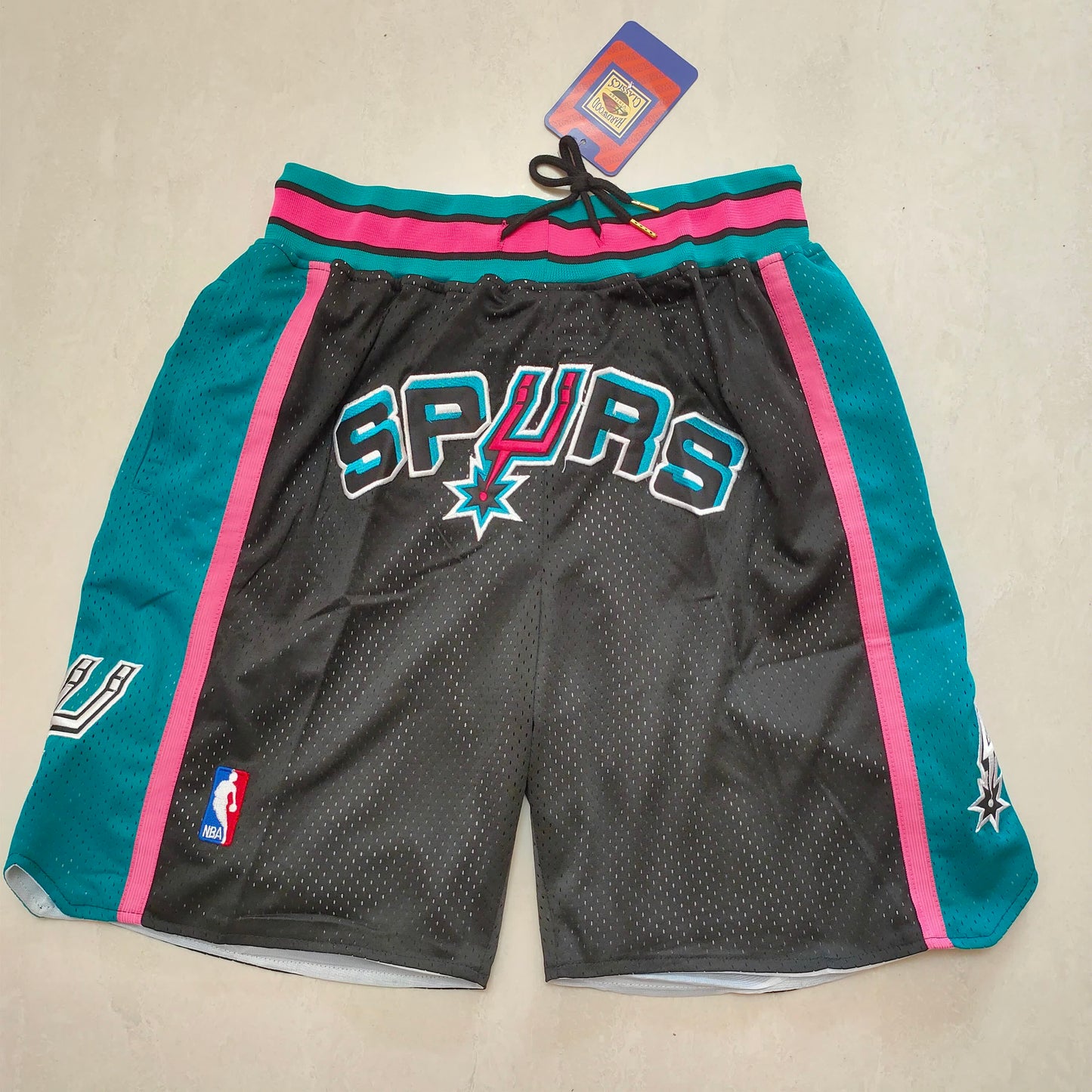 Spurs Black Pocket Shorts