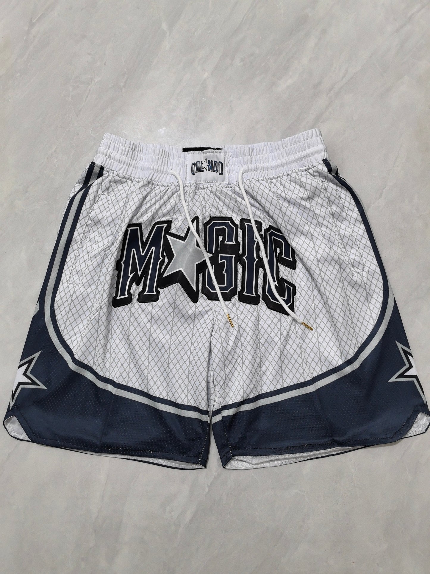 25th Magic White Stripe City Edition Pocket JUST DON Shorts S-XXL