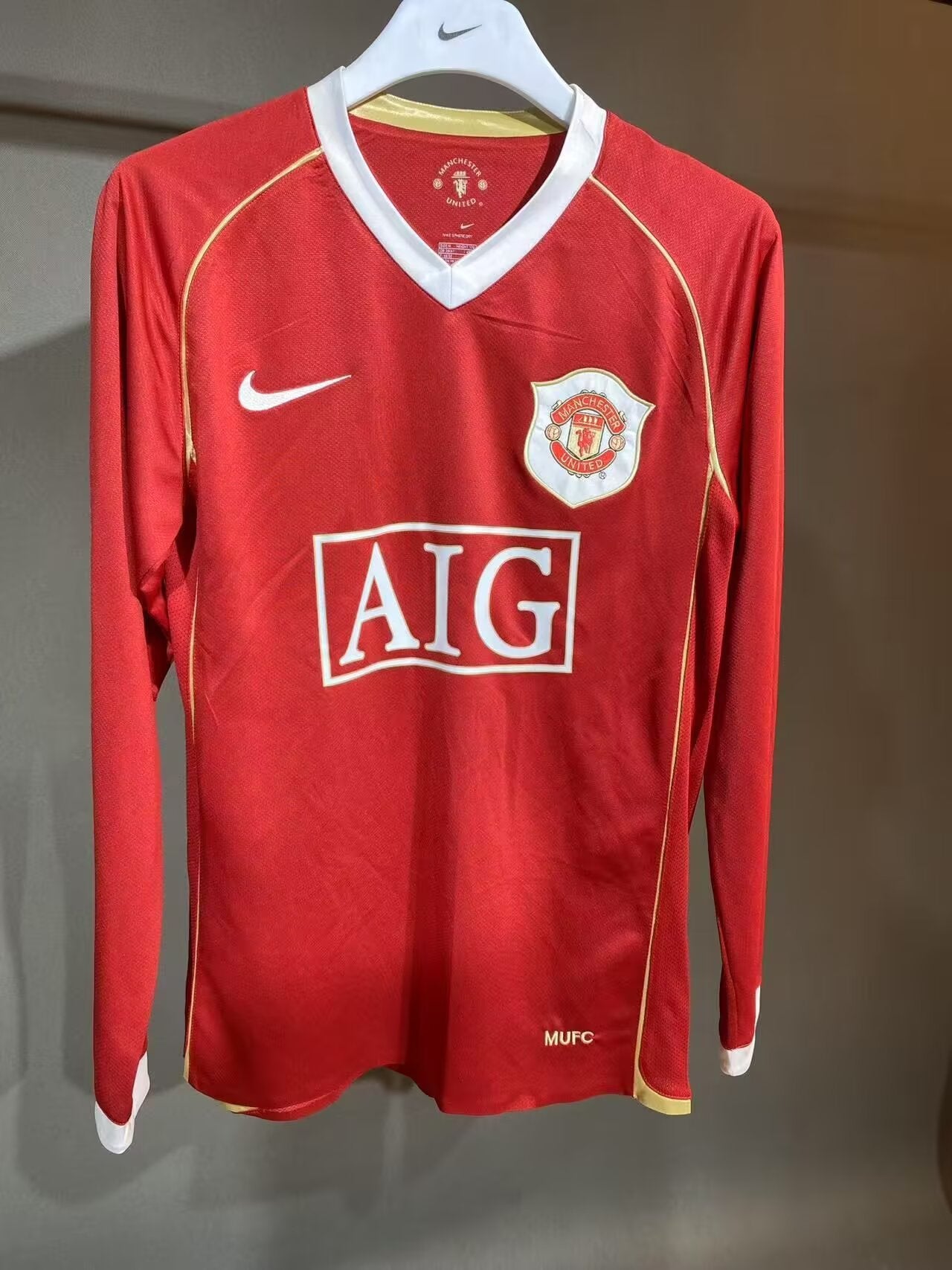 Retro 2006/07 Manchester United Home Long Sleeve Player Edition S-3XL