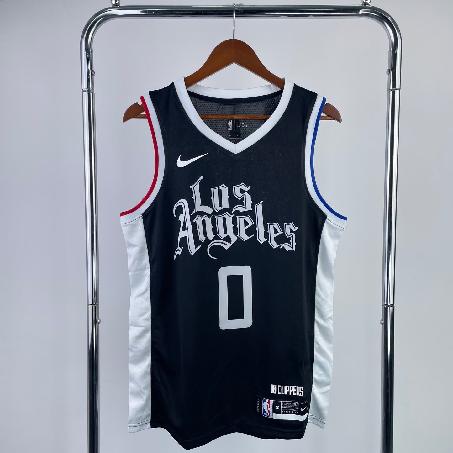 Clippers Latin Black Number 0 Westbrook