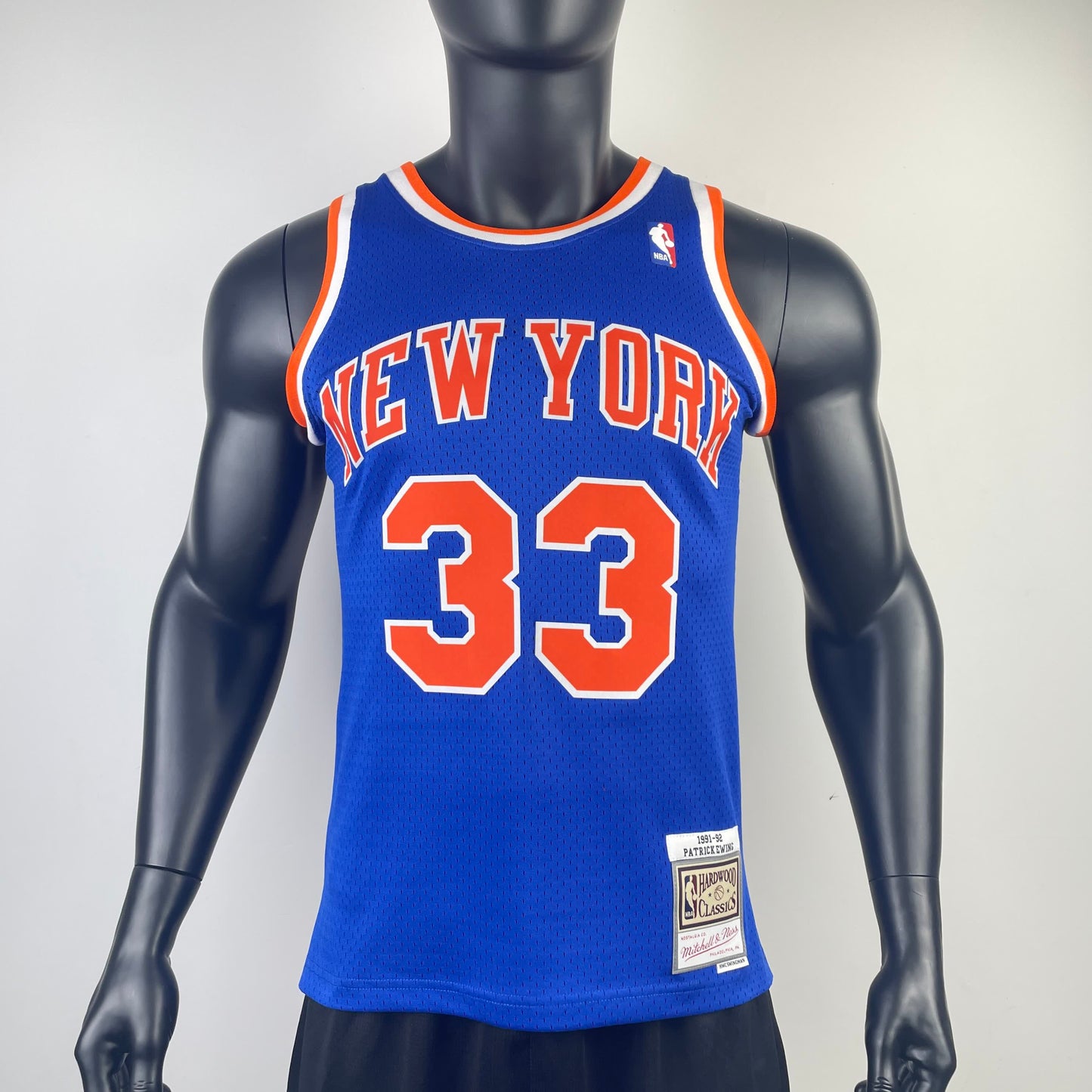 MN Fan Edition Hot Pressed Vintage Jersey: Knicks 1991/92 Season Blue No.3 Ewing