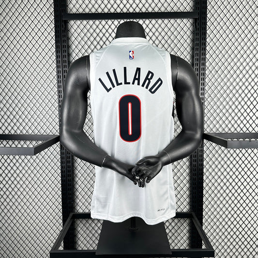 season Portland Trail Blazers home white 0 # Lillard NBA jersey S-XXL6