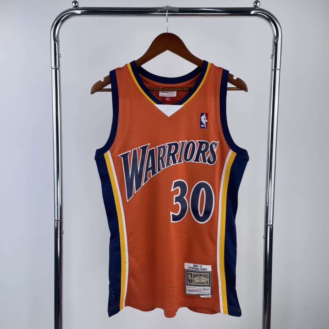 MN Heat Pressed Vintage Jersey: SW Warriors 09/10 Rookie Orange 30# Curry