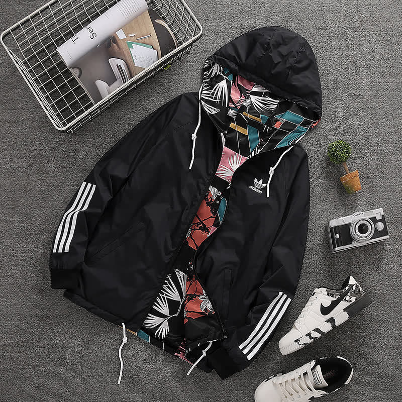 European S-3XL Double Wear Casual Windbreaker Black