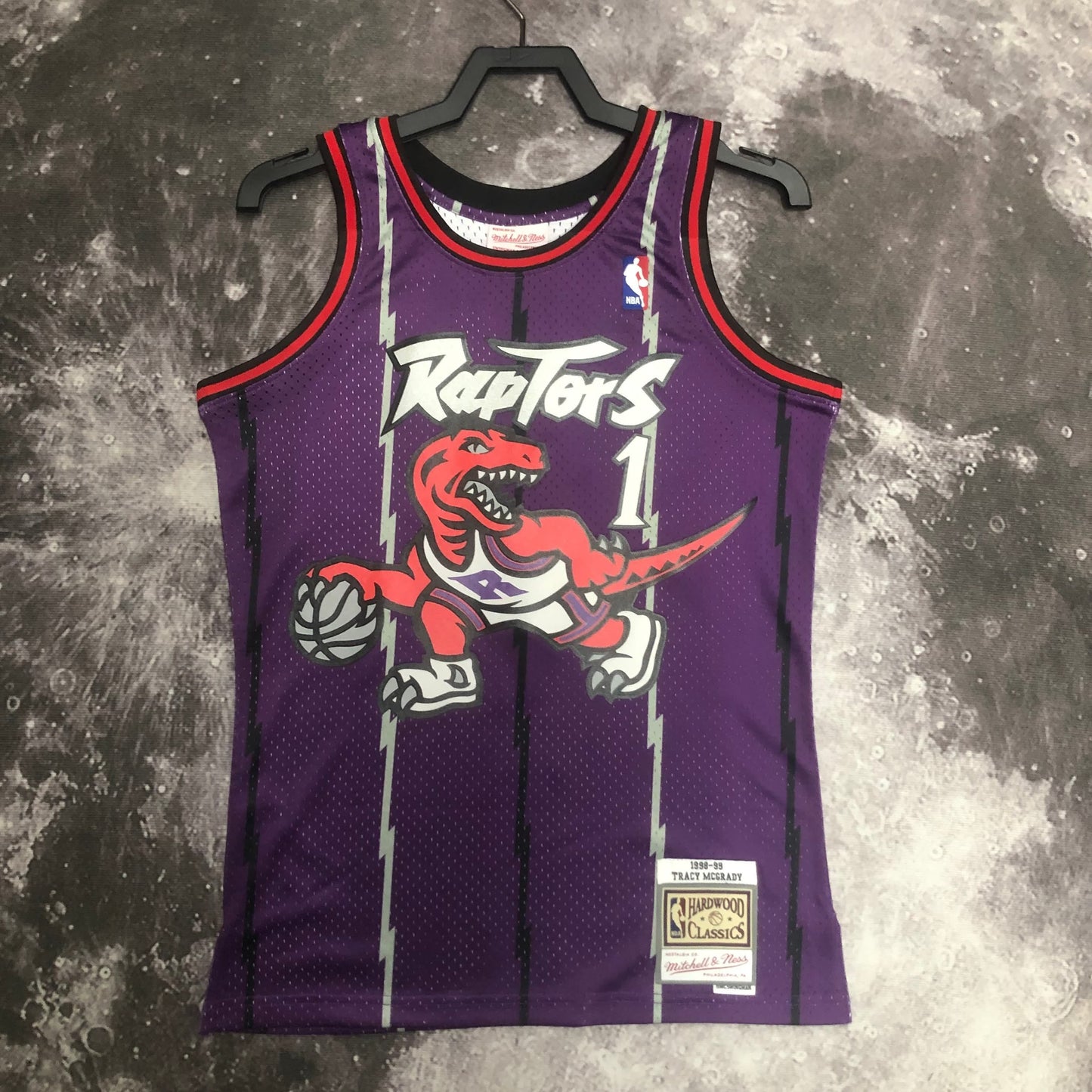 MN Heat Pressed Vintage Jersey: SW Raptors 99 Season Purple No.1 McGrady