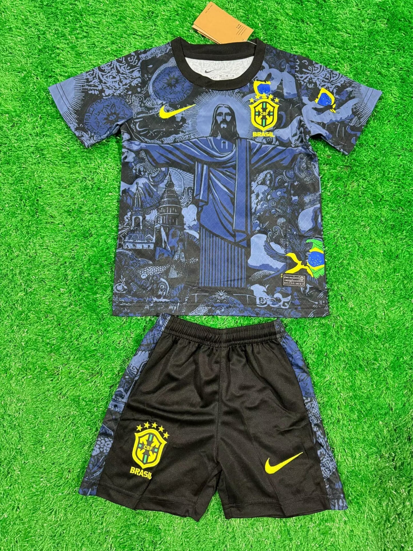 24/25 Kids Brazil Jesus Blue Black Size 16~28