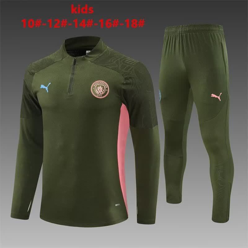 24/25 Kids # Manchester City Army Green Size 10-18