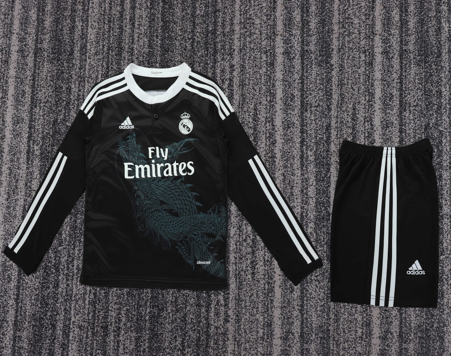 Retro Kids 2014/15 Real Madrid Second away Long sleeved Football Jersey&Size16-28