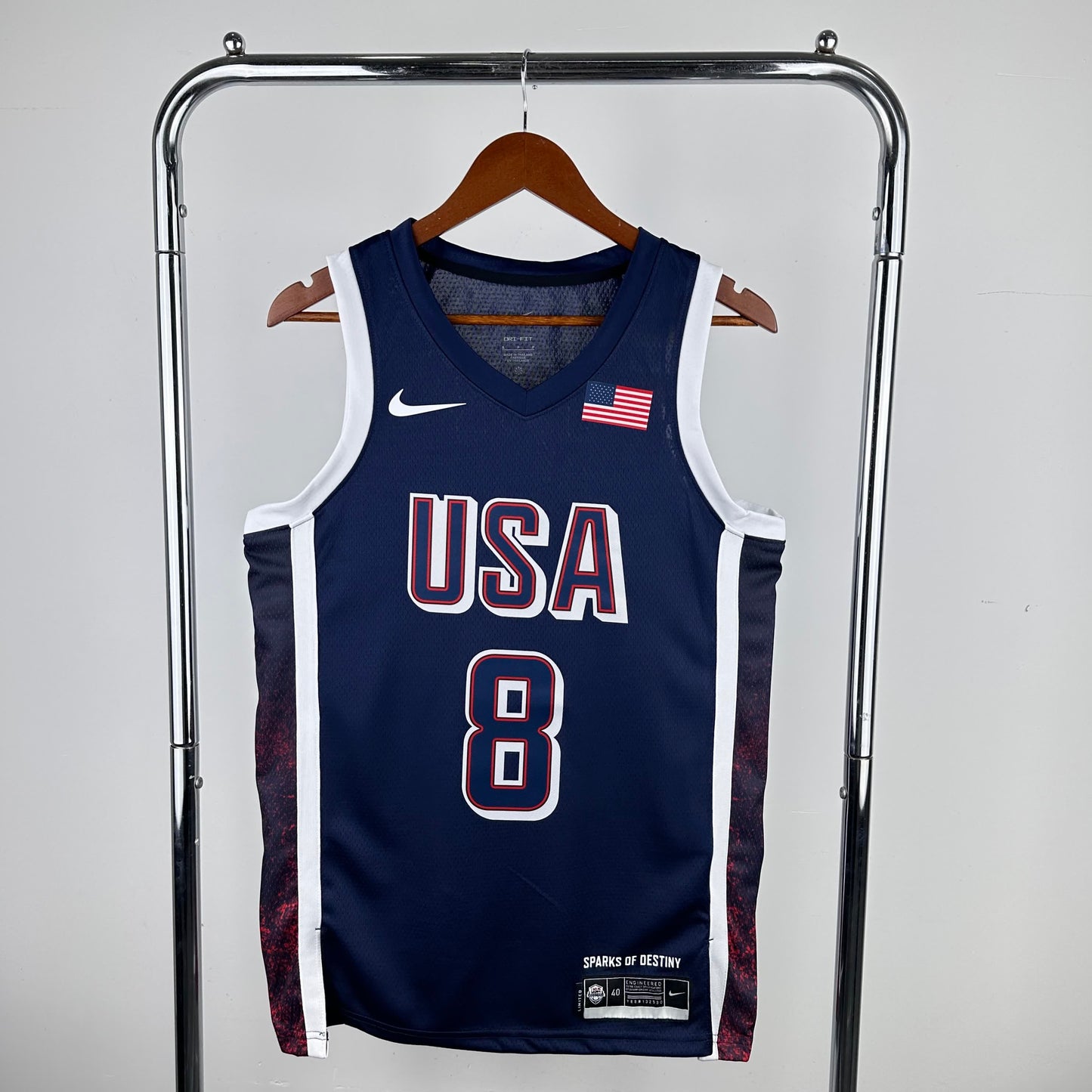 2024 Olympic Games US team navy blue 8 # Leonard