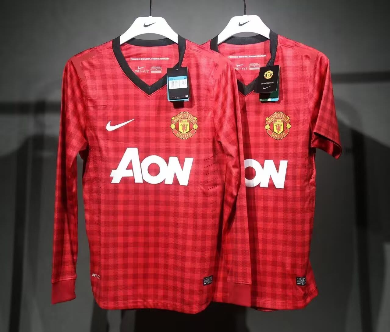 Retro 2012/13 Manchester United home jersey long sleeved player edition S-3XL