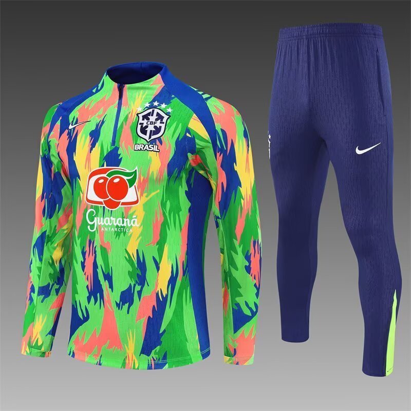 25/26 Brazil Blue Green Half Pull Training Suit S-XXL