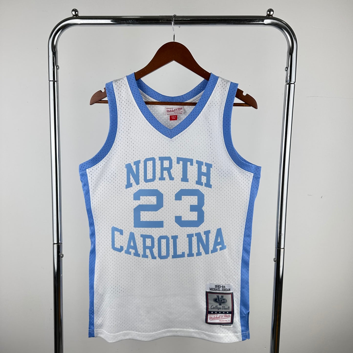 MN Hot Pressed Retro Jersey: NACC University of North Carolina White No. 23 Jordan # JORDAN