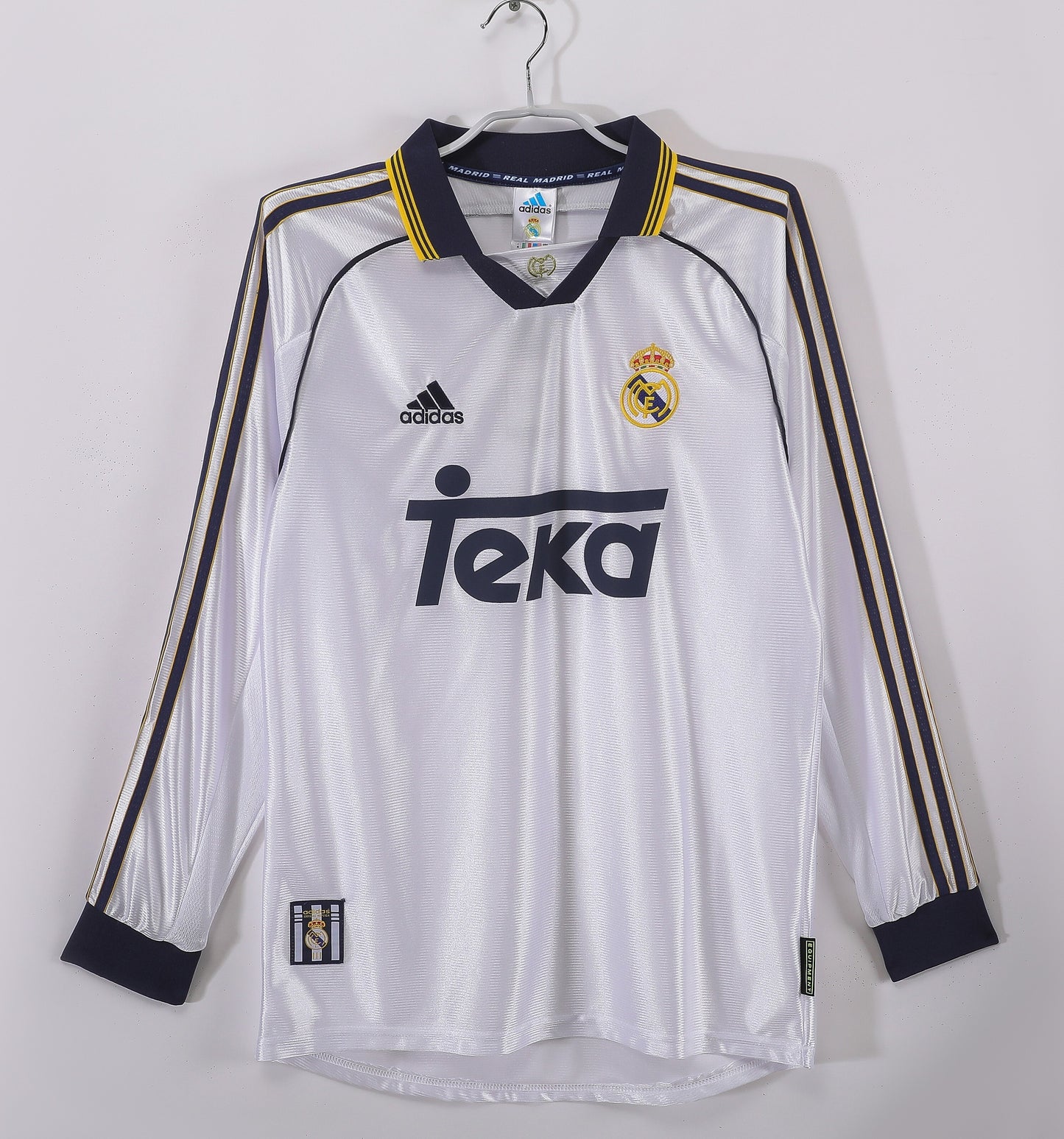 Retro 1998/00 Real Madrid home long-sleeved shirt S-XXL