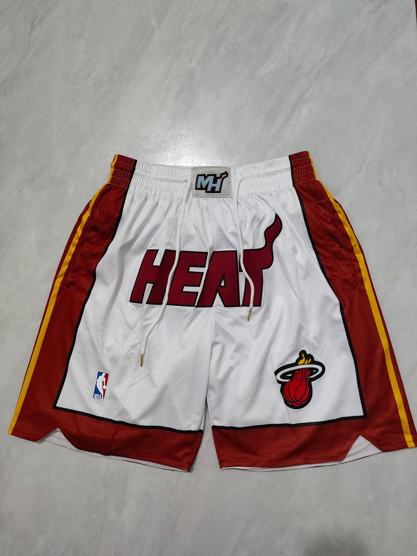 NBA Heat White Regular Pocket Shorts
