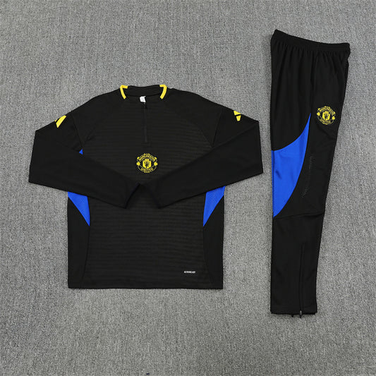 /26 Manchester United Black Half Pull Training Suit (Adults&Kids)7