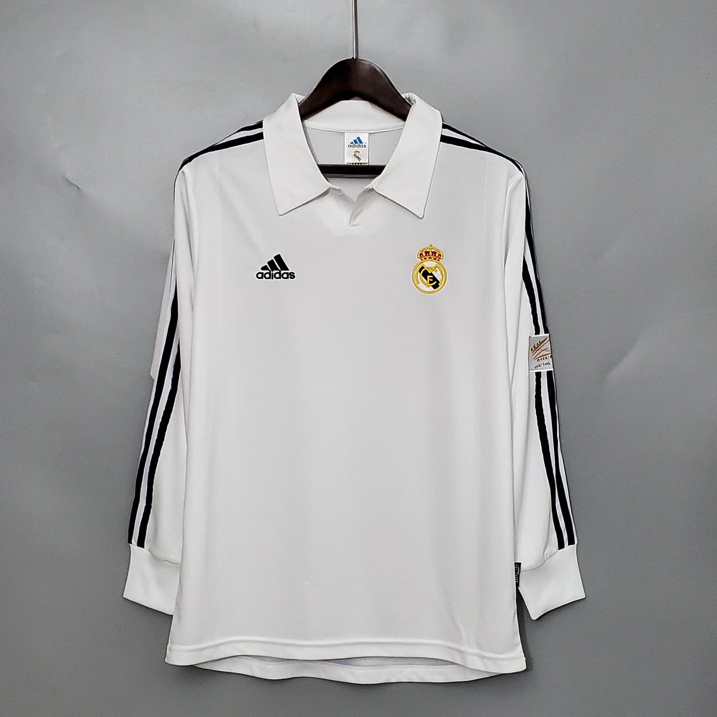 Retro long-sleeved 2002 Real Madrid home S-XXL