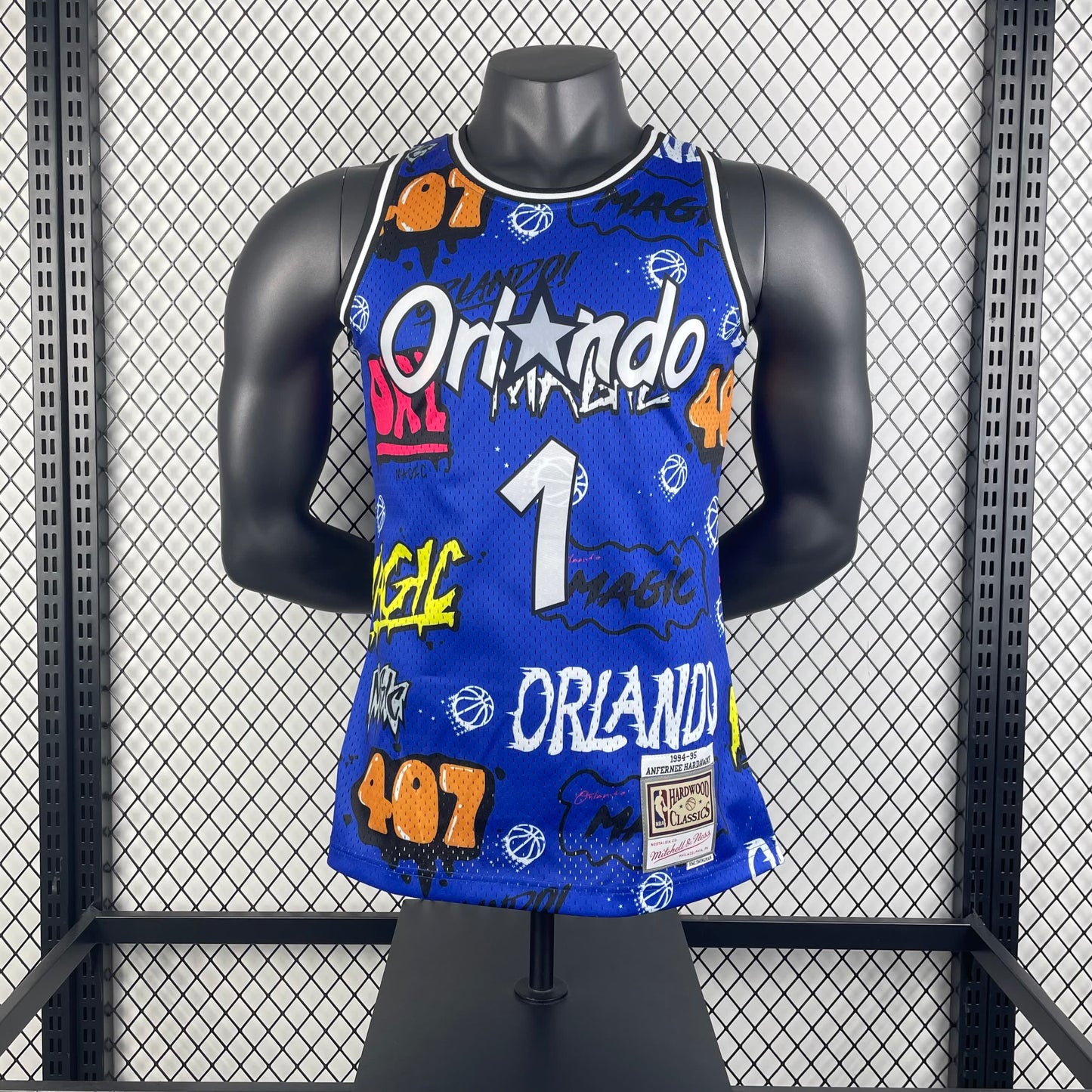 MN Heat Pressed Vintage Jersey: SW Magic 94/95 Season Graffiti 1 # Hardaway