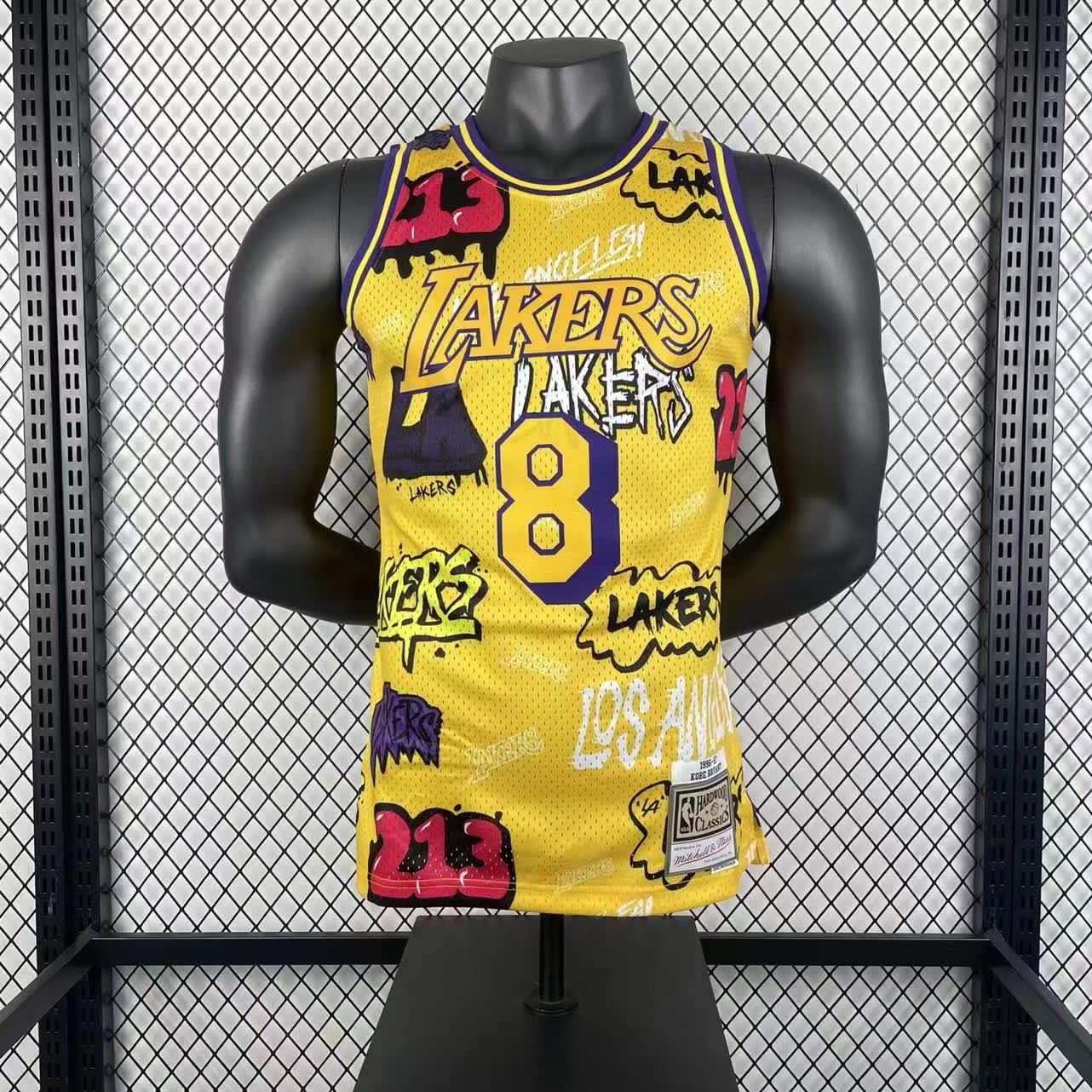MN Heat Pressed Vintage Jersey: SW Lakers' 96/97 Season Graffiti 8 # Kobe