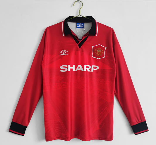 Retro 1994/96 Manchester United home long sleeved football jersey S-XXL