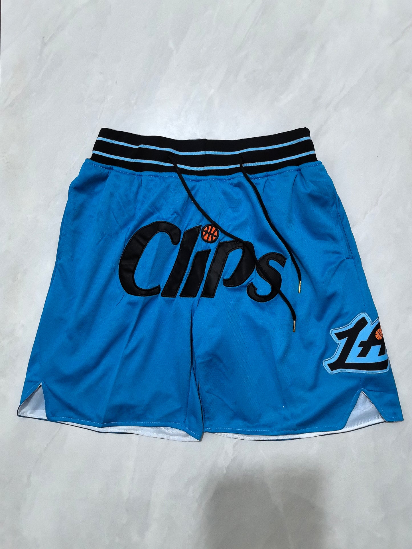 25th Los Angeles Clippers Light Blue City Edition Pocket JUST DON Shorts S-XXL