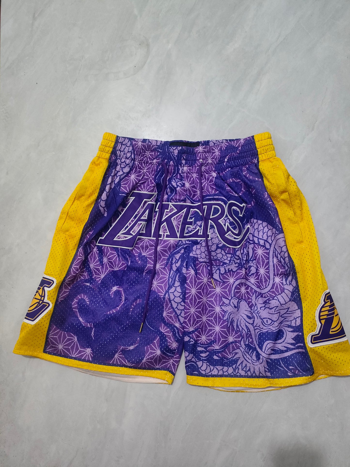 NBA the Year of the Loong Lakers Purple Pocket Shorts