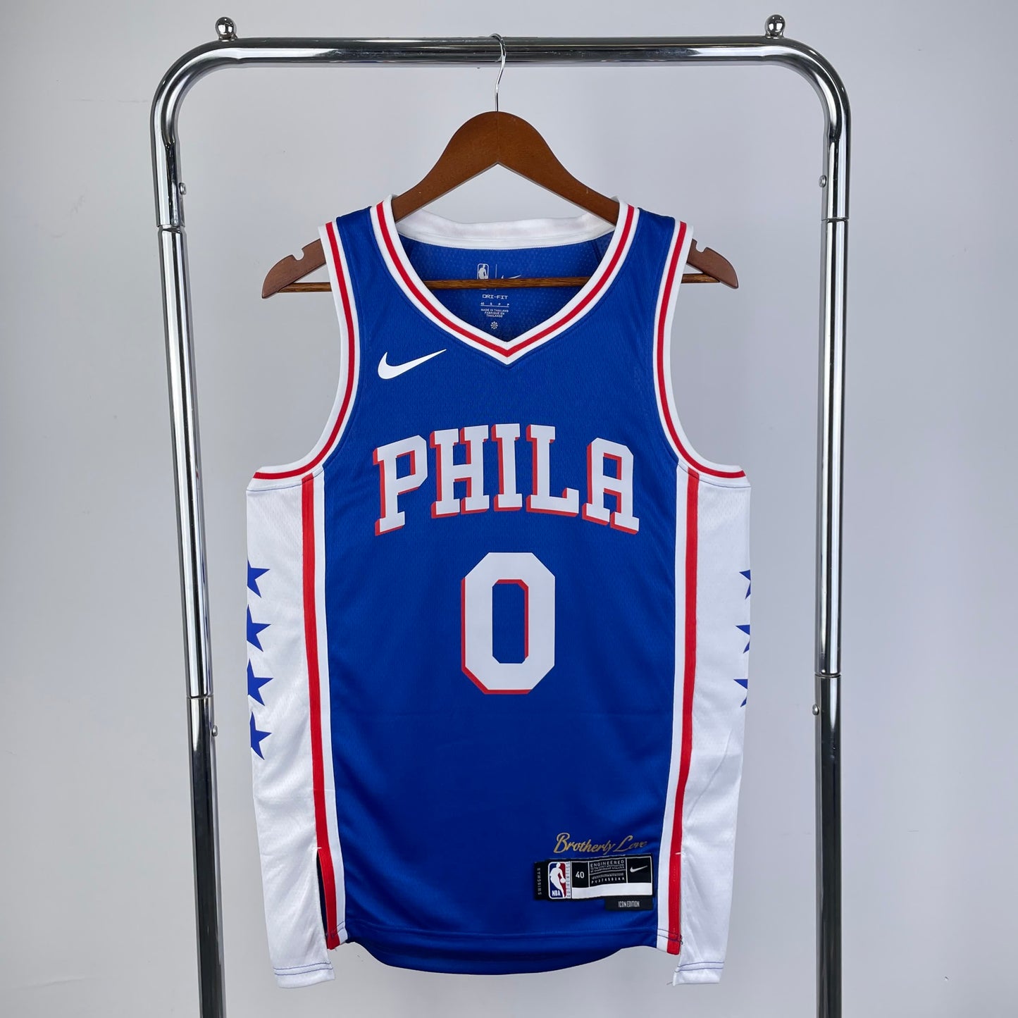 23 Season 76ers V-neck Blue 0 # Maxey