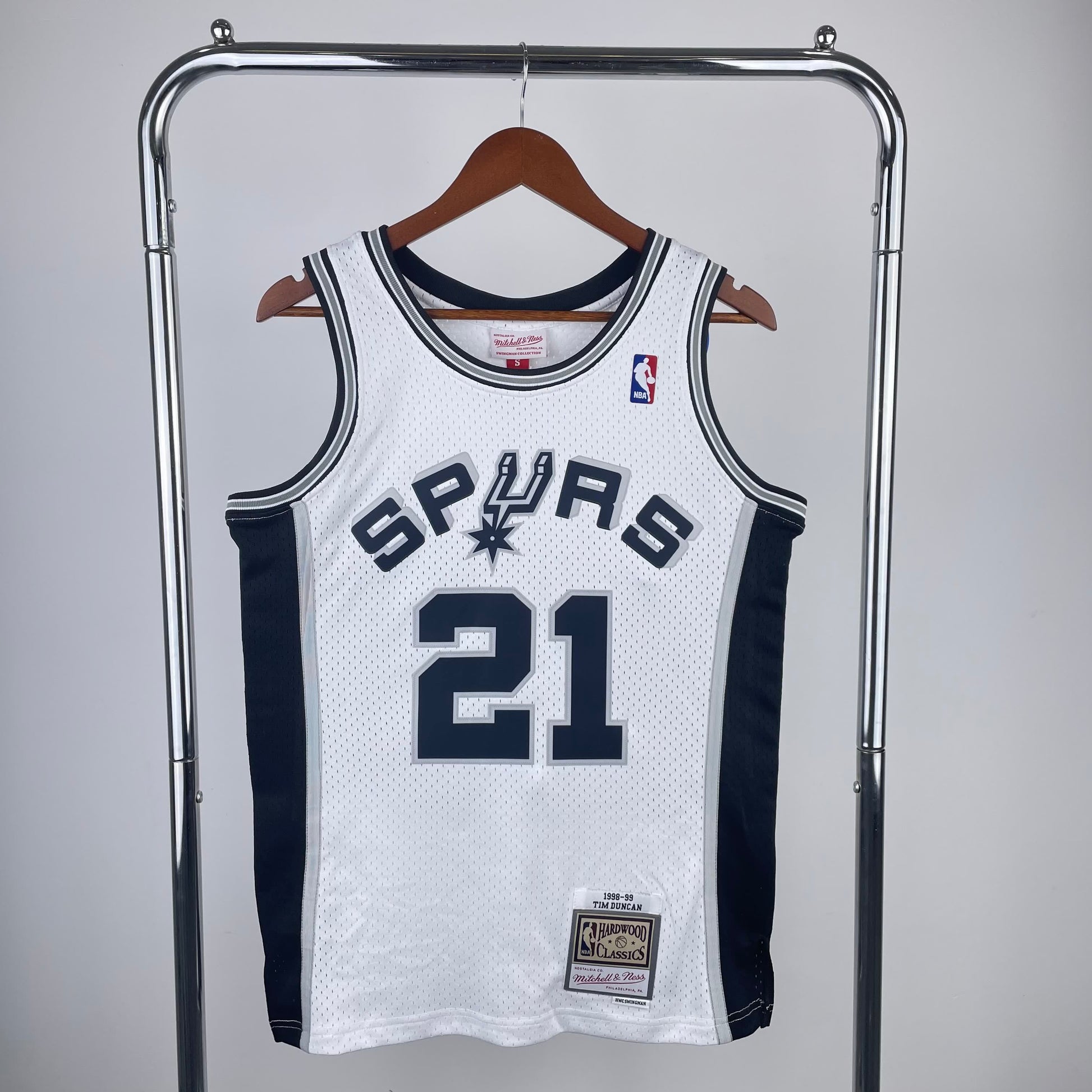 MN Heat Pressed Vintage Jersey: SW Spurs' 1998/99 Season White 21 Duncan