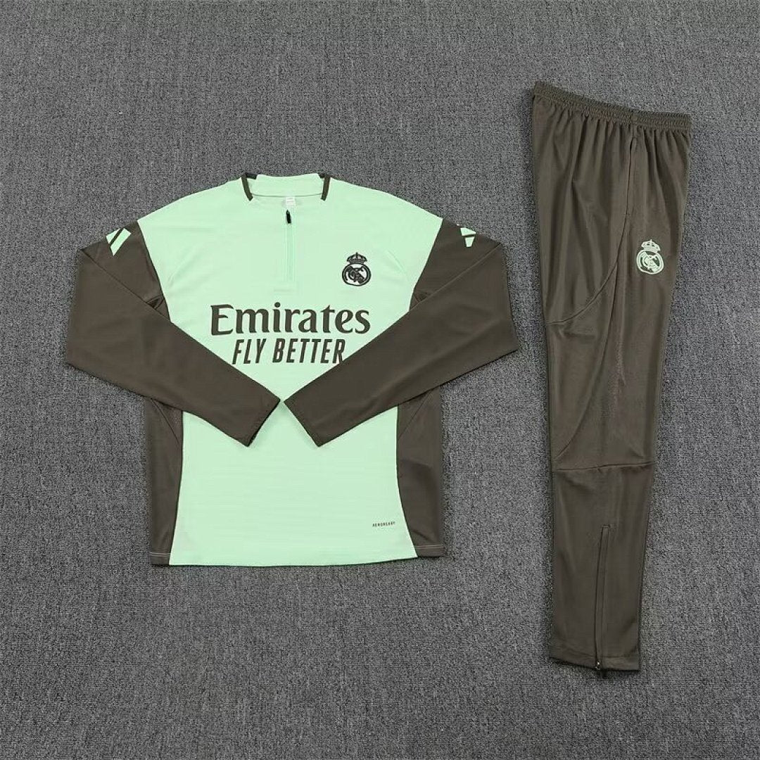 /26 Real Madrid Light Green Half Pull Training Suit S-XXL6
