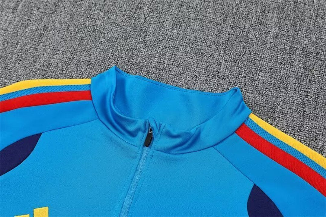 /27 Spain Hu Blue Half Pull Training Suit Yupoo Soccer Jerseys (Adults&amp;Kids)7