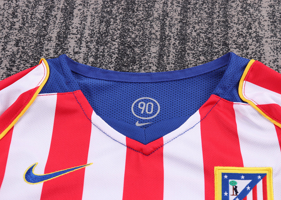 Retro Kids 2004/05 Atletico Madrid home long sleeved&amp;Size16-285