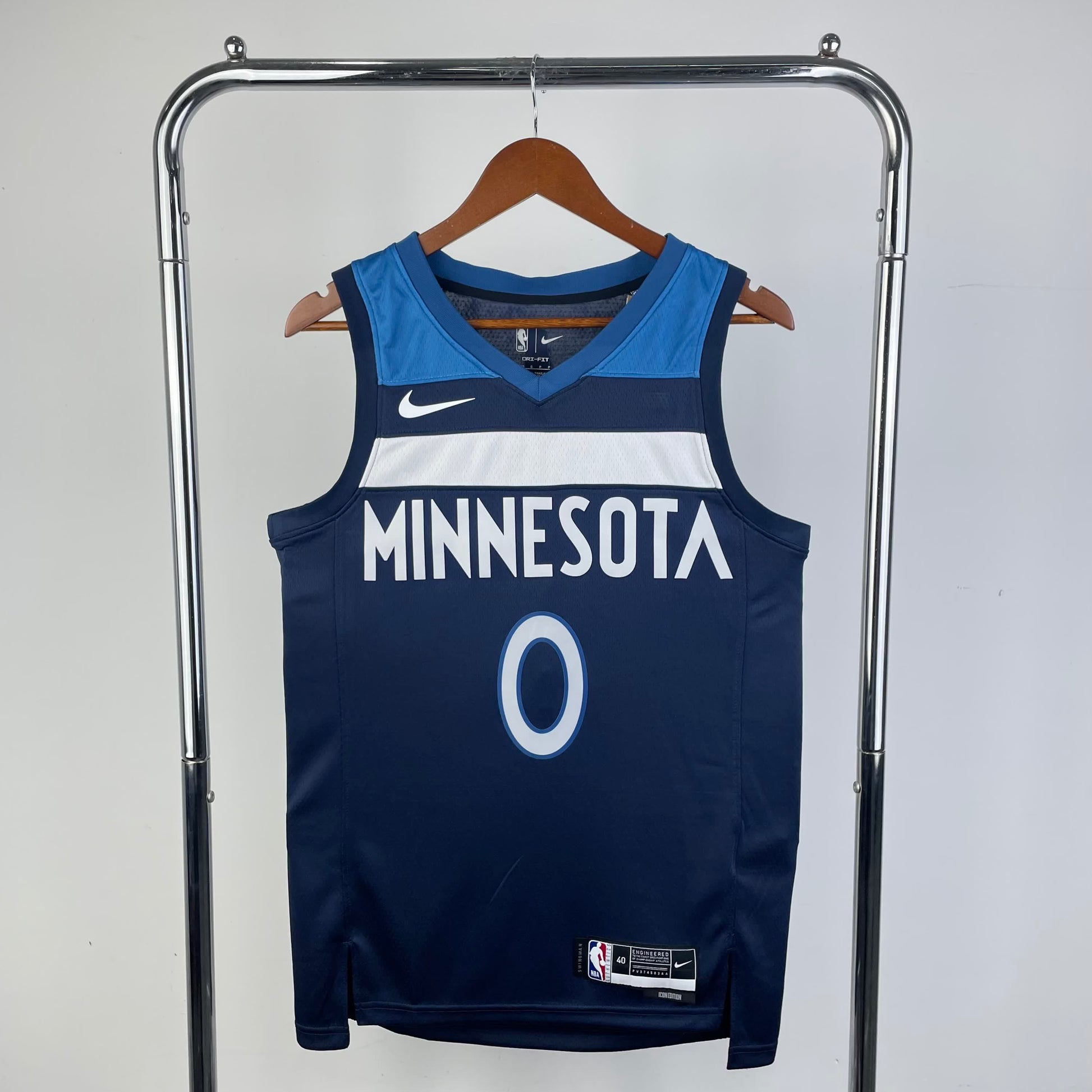 23 Season Timberwolves Away Hide Blue 0 # Russell