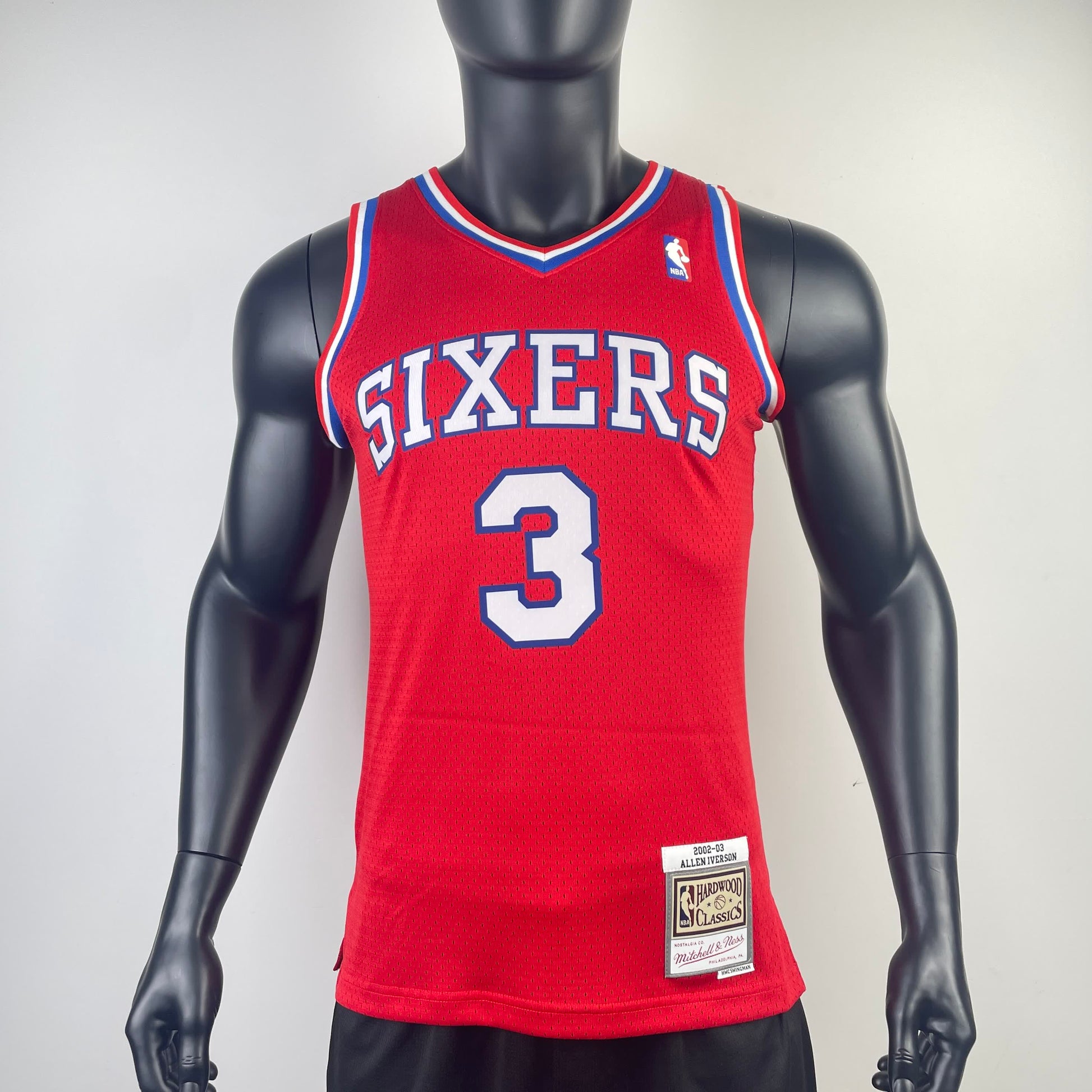 MN Fan Edition Hot Pressed Retro Jersey: 76ers' 1996/97 Rookie Red No.3 Iverson