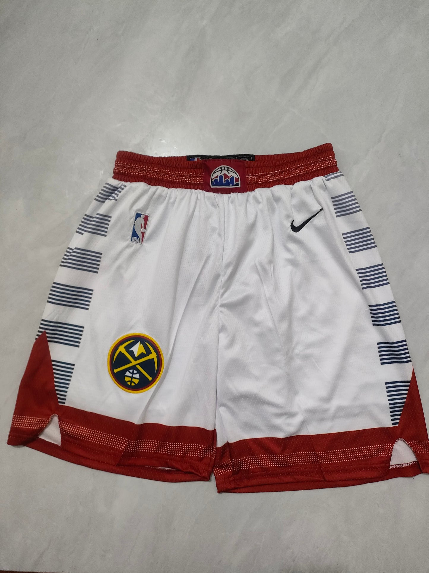 NBA Nuggets White Shorts
