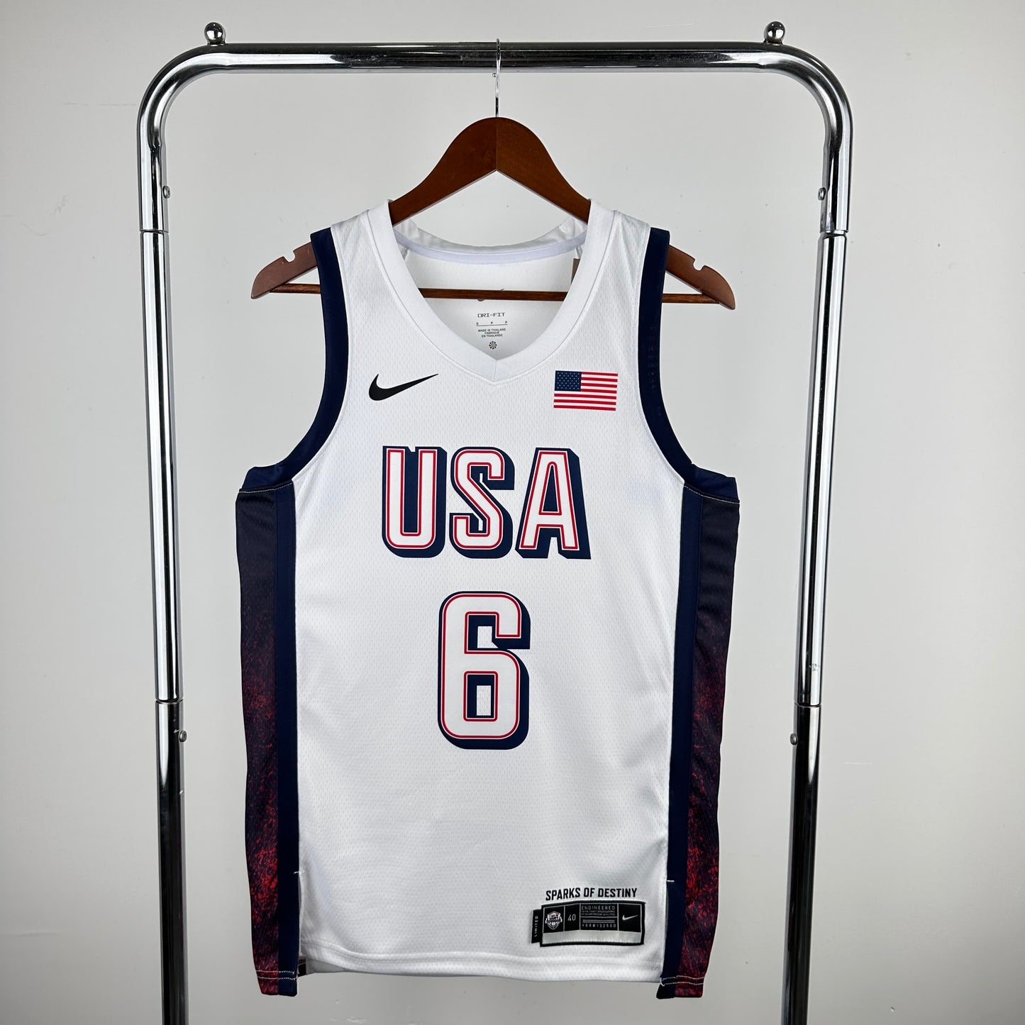 2024 Olympic Games US Team White 6 # James
