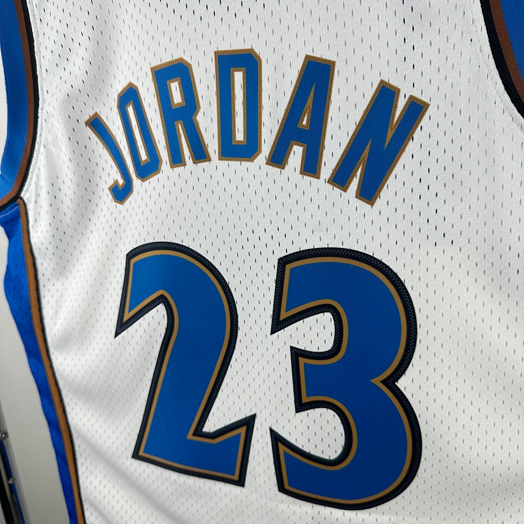 MN retro hot press jersey SW: Wizards 01/02 season white 23 # Jordan S-XXL7