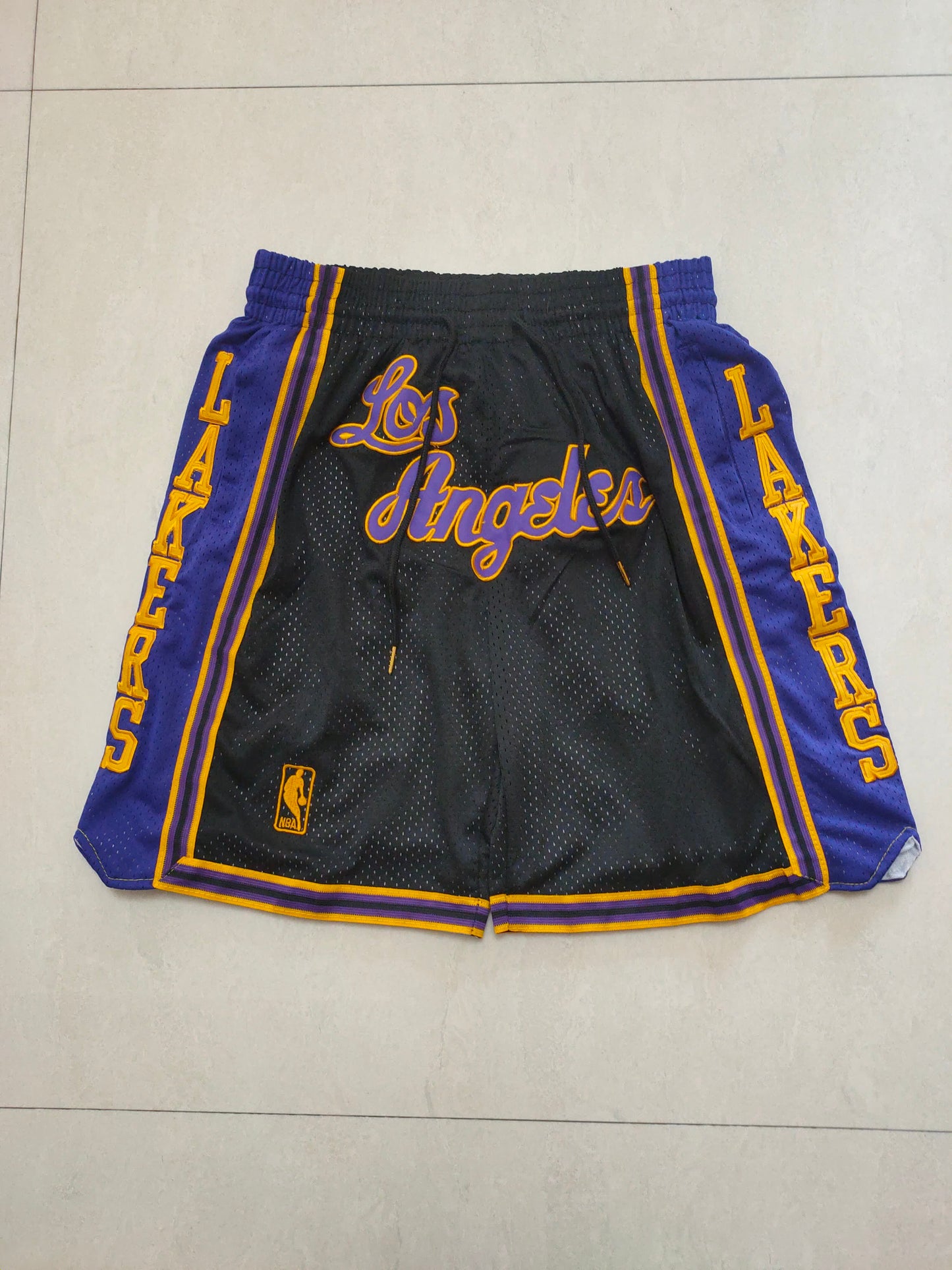 Lakers Black Vintage Pocket Shorts