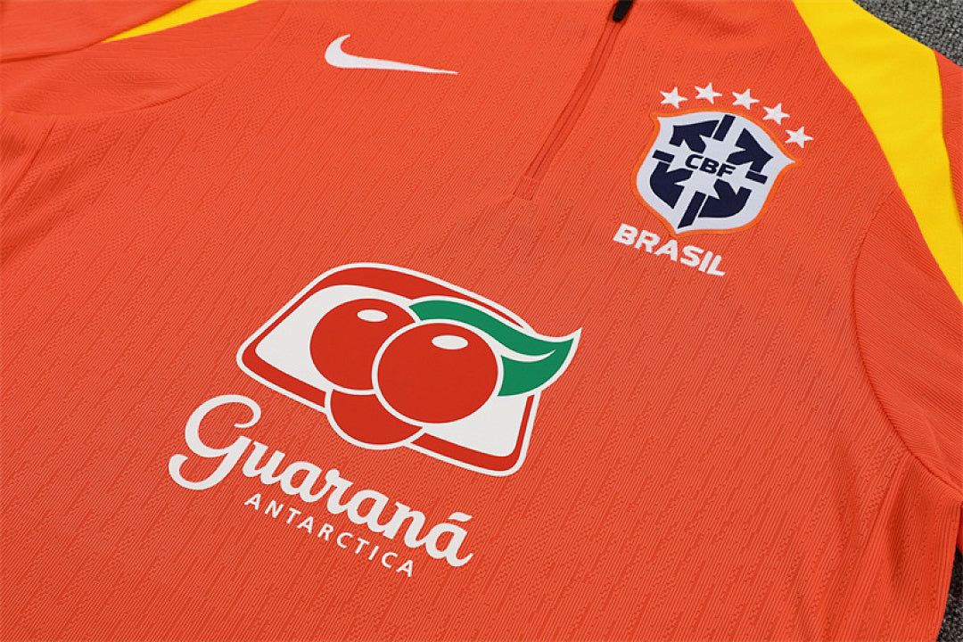 /26 Brazil Orange Half Pull Training Suit (Adults&amp;Kids)8
