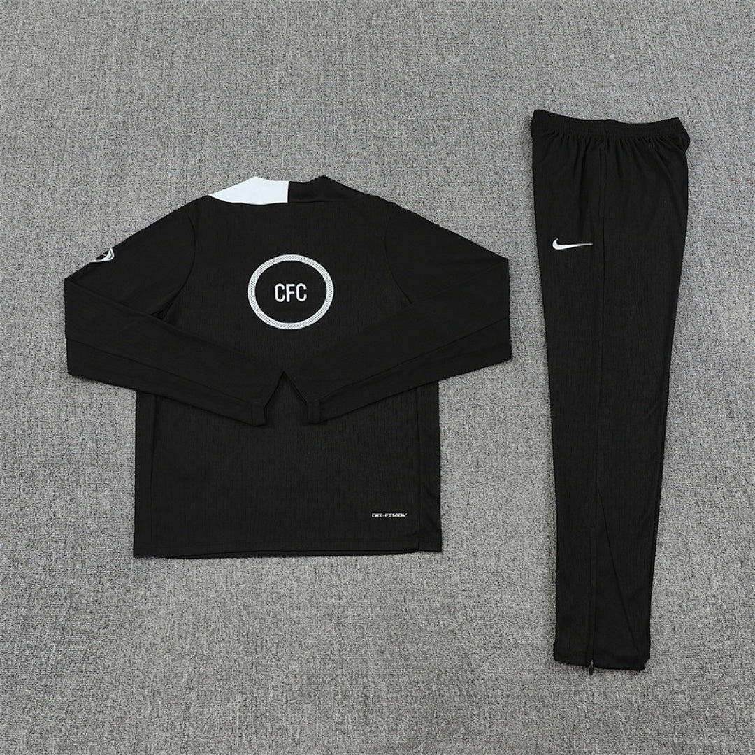 /26 Chelsea Black Half Pull Training Suit (Adults&amp;Kids)7