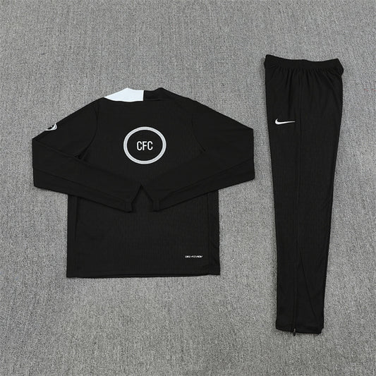 /26 Chelsea Black Half Pull Training Suit (Adults&amp;Kids)7