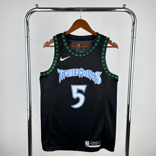 18 Season Retro Timberwolves Black No. 5 # Edwards