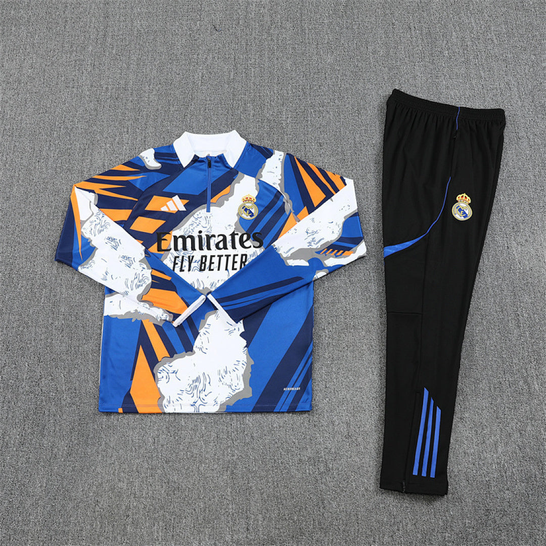 /26 Real Madrid Huanglan Half Pull Training Suit (Adults&amp;Kids)7