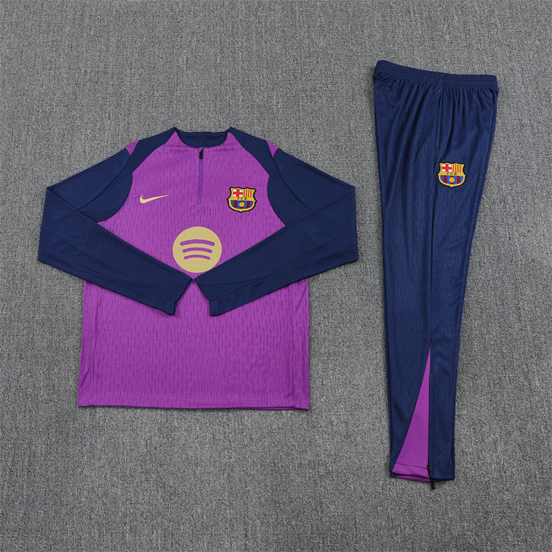 /26 Barcelona Purple Half Pull Training Suit (Adults&amp;Kids)8